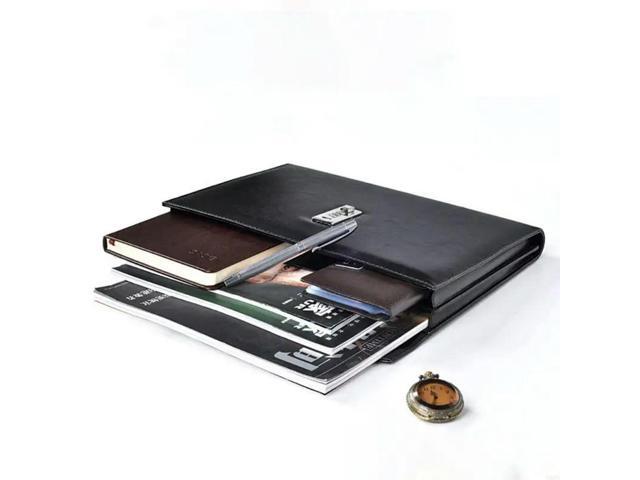 Document File Folder with Password Lock Briefcase PU Leather Office