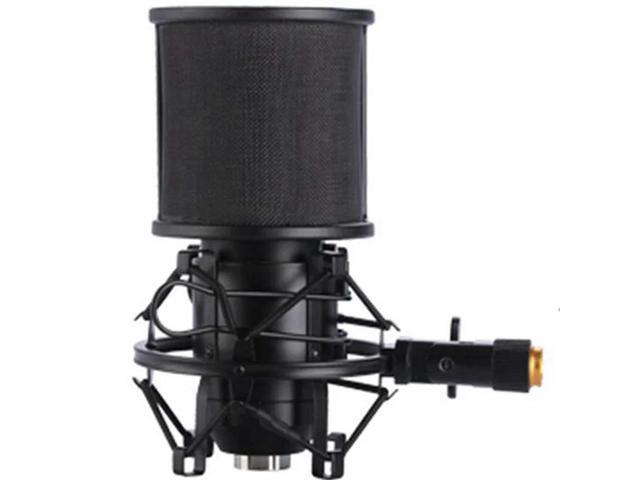 3X Microphone Shock Mount With Microphone Filter Windscreen Suspension Shock Mount Holder Clip