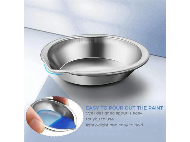 60Pcs Makeup Palette Stainless Steel Small Round Paint Tray Artist Watercolours Paint Mixing Palette Tray For Artist