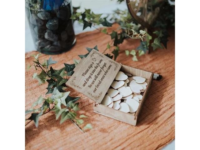 Wedding Guest Book Alternative Wedding Decor 3D Engraved Guestbook Guest Drop Box Welcome Card Wedding Decorations Durable, A