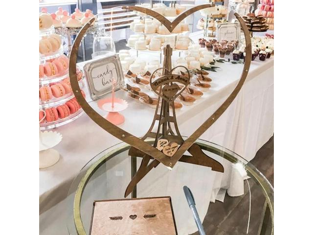 Wedding Guest Book Alternative Wedding Decor 3D Engraved Guestbook Guest Drop Box Welcome Card Wedding Decorations Durable, A
