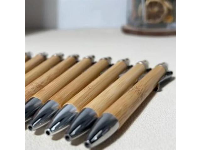 200 Pcs Bamboo Ballpoint Pens Wooden Retractable Ballpoint Pen Bamboo Black Ink 1Mm Pen Wood Sustainable Pens 13.5 X 1.1Cm