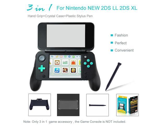 3 in 1 Hand Grip+Crystal Case+Plastic Pen for 2DS LL XL