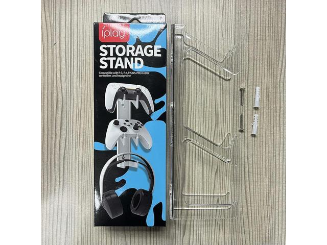 Transparent Game Controller Bracket Mount Universal Wall Mounted Gamepad Headset Stand Space Saving Rack for PS4/Xbox