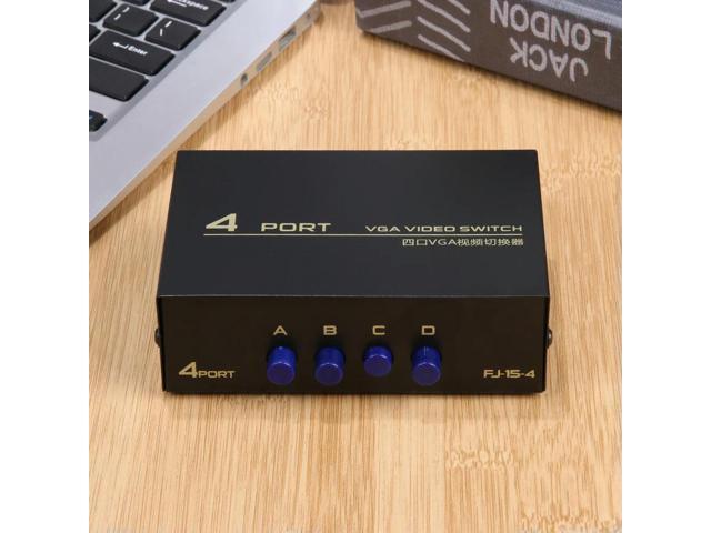 4 Port VGA Splitter Box 1 in 4 Out 4 PC To 1 Monitor VGA Vedio Splitter 130MHz Bandwidth VGA Switchs for PC Monitor