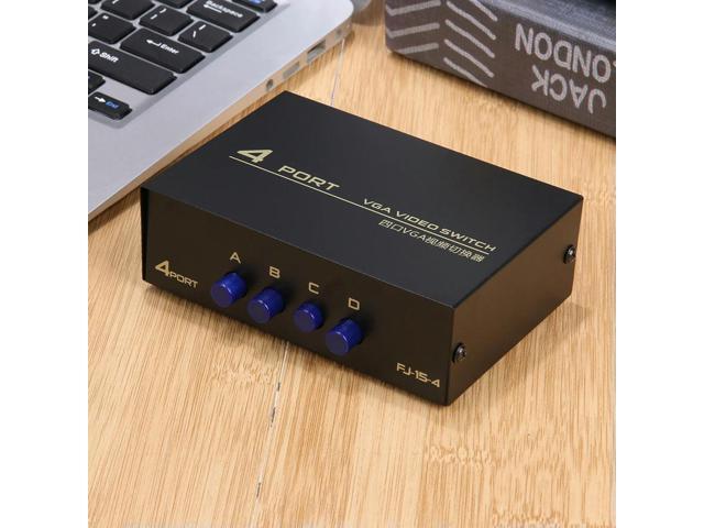 4 Port VGA Splitter Box 1 in 4 Out 4 PC To 1 Monitor VGA Vedio Splitter 130MHz Bandwidth VGA Switchs for PC Monitor