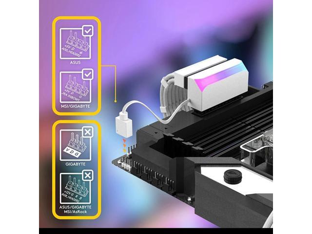 ATX 24Pin To 90 Degree Power Supply Adapter Computer Parts Power Supply Connector Adapter 5V 3-pin ARGB DIY Mounting