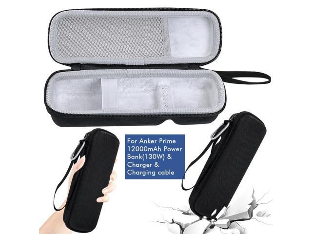 Carrying Case Waterproof Portable Bag EVA Shockproof with Hand Rope & Carabiner for Anker Prime 12000mAh Power Bank 130W