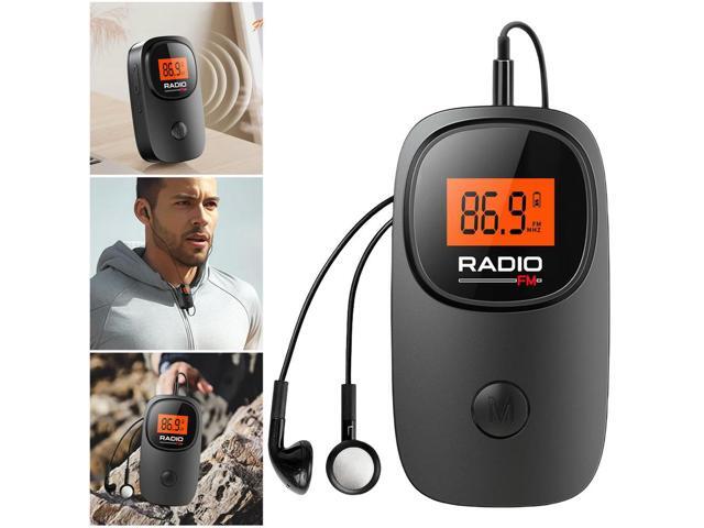 Portable Radio Tuning Mini Radio with Earphone Operated Radio with Clip for Home Outdoor