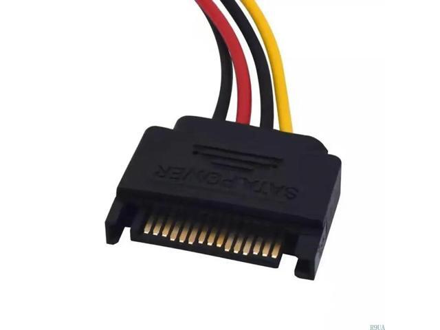 Upgrading 15-Pin Male to Small 4Pin Ide Floppy Female Hard Drive Disk Power Adapter Cable (20CM/8inch) 2 Piece
