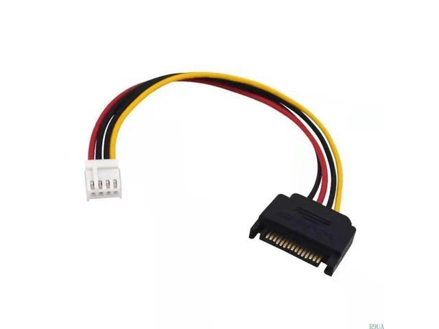 Upgrading 15-Pin Male to Small 4Pin Ide Floppy Female Hard Drive Disk Power Adapter Cable (20CM/8inch) 2 Piece