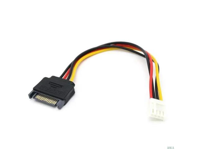 Upgrading 15-Pin Male to Small 4Pin Ide Floppy Female Hard Drive Disk Power Adapter Cable (20CM/8inch) 2 Piece