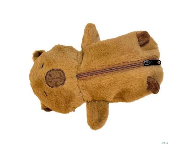 Furry Capybara Animal Pencil Case High Capacity Pen Pouches Pen Organizers Bag Travel Makeup Bag for Student Women Girl