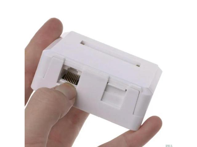 Dual-port Ethernet LAN Gigabit RJ45 Cat6 Outlet Wall Plate Socket Keystone Faceplate