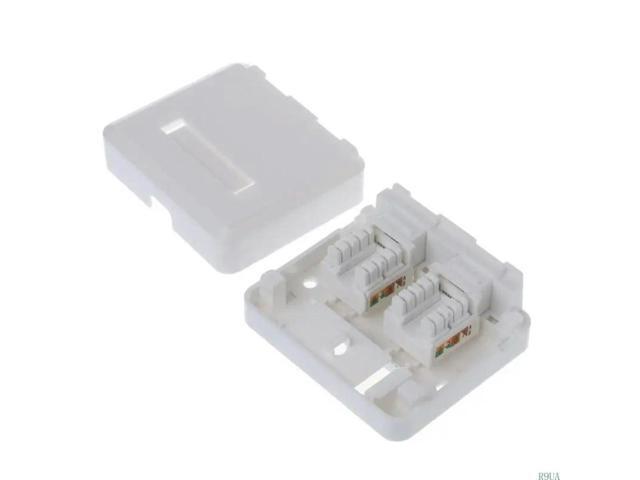 Dual-port Ethernet LAN Gigabit RJ45 Cat6 Outlet Wall Plate Socket Keystone Faceplate