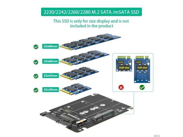 2 in 1 M.2 NGFF mSATA to SATA3.0 Interfaces Converters Card for PC Laptop