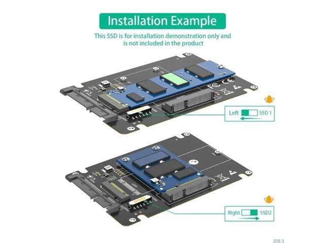 2 in 1 M.2 NGFF mSATA to SATA3.0 Interfaces Converters Card for PC Laptop