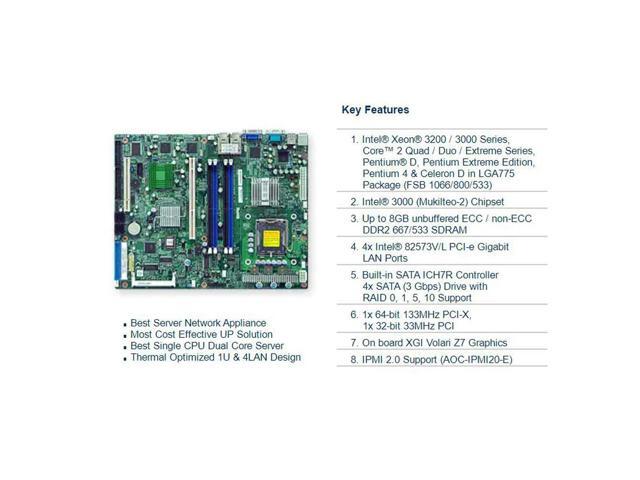 For 775 Single-way Server Motherboard Four-port Network Card Support Xeon 3200 / 3000 Series PDSMI-LN4+