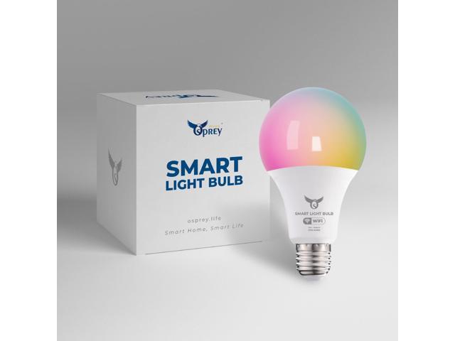 flyingOsprey Smart Light Bulbs, 16 Million RGBCW/WW LED Light Bulbs, Music Sync, Bluetooth and Wi-Fi, App Control, A19 E26 9W (60W Equivalent),...