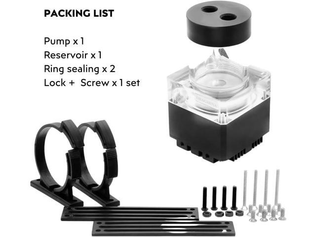 dracaena. io High Flow 650L/H D5 PWM PC Water Pump Combo with Colorful LED Option and 65ml 50mm/1.9in Reservoir - Powerful 7W, 0.7A, Sleek Design:...