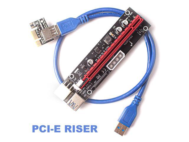 dracaena. io 2 Pack PCIE Riser Adapter Card for GPU Crypto Mining16X to 1X (6pin/ MOLEX/SATA Powered) LED Status + 60cm USB 3.0 Cable, pcie Riser...