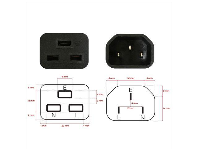 dracaena. io 10 Pack PDU UPS Power IEC Male C14 to Female C19 Adapter IEC Connector