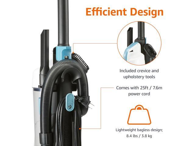 Basics Upright Bagless Vacuum Cleaner for Carpet and Hard Floors, With Crevice and Upholstery Tools, Detachable Handle, Lightweight (8.4 lbs), 1.7L...