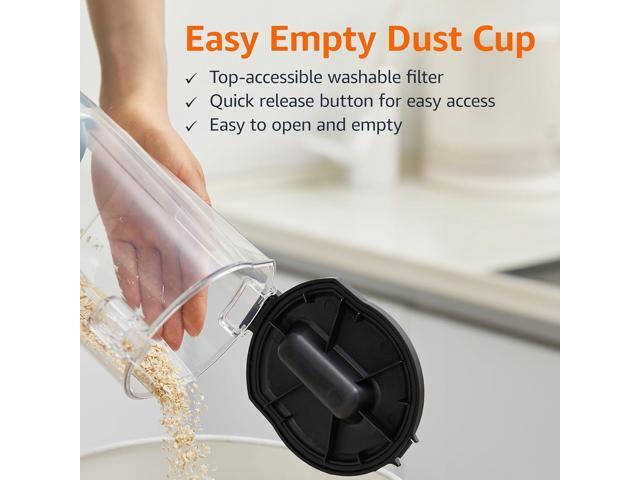 Basics Upright Bagless Vacuum Cleaner for Carpet and Hard Floors, With Crevice and Upholstery Tools, Detachable Handle, Lightweight (8.4 lbs), 1.7L...