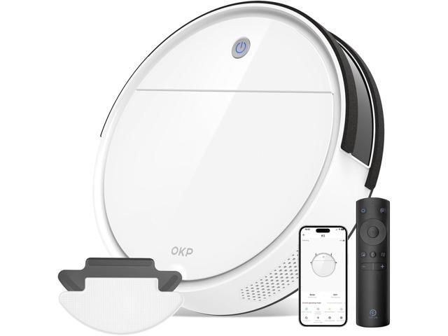 OKP K5 Robot Vacuum Cleaner, No Tangled Hair, Super Thin, 2500pa Suction, Cleaning Schedules, Self-Charging, Robotic Vacuums with Wi-Fi/App/Alexa.