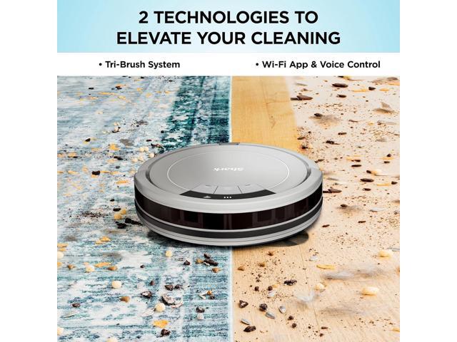 Shark AV752 ION Robot Vacuum, Tri-Brush System, Wifi Connected, 120 Min Runtime, Works with Alexa, Multi Surface Cleaning, White