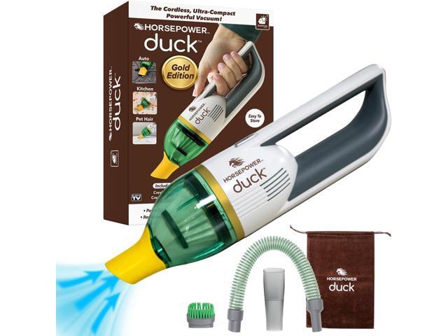 Duck Compact Cordless Vacuum by Horsepower, Gold Edition, Ultra-Powerful Upgraded Battery for Extra-Long Run Time, AS-SEEN-ON-TV, Strong Suction,.