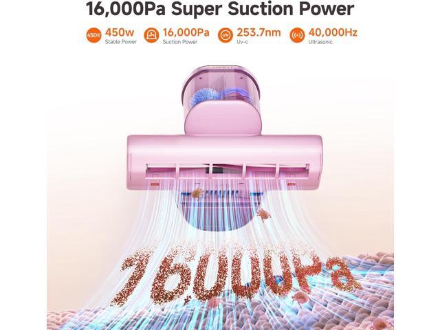 uwant Bed Cleaner with 16Kpa Suction Metal Roller 253.7nm Uv-c Light Mattress Vacuum Cleaner 36000RPM/Min 149 Heating HEPA Filter & Ultrasonic...