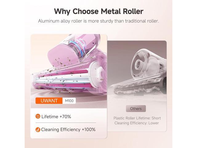 uwant Bed Cleaner with 16Kpa Suction Metal Roller 253.7nm Uv-c Light Mattress Vacuum Cleaner 36000RPM/Min 149 Heating HEPA Filter & Ultrasonic...