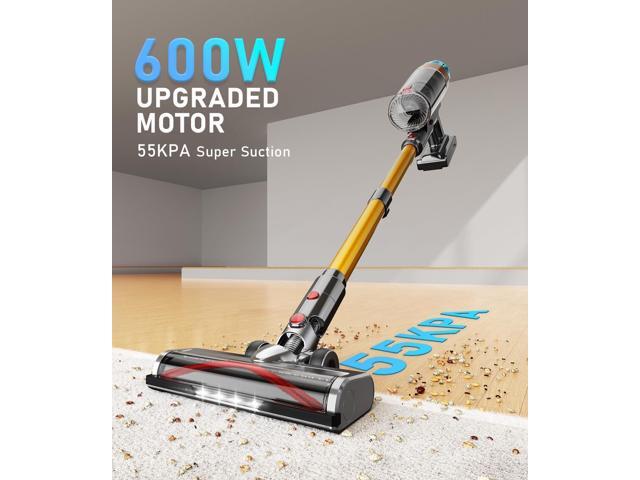 Cordless Vacuum Cleaner for Home 600W 55Kpa Upgraded Powerful Stick Vacuum Up to 60Mins, Anti-Tangle & Wall Mount Charging, 8 in 1 Lightweight...