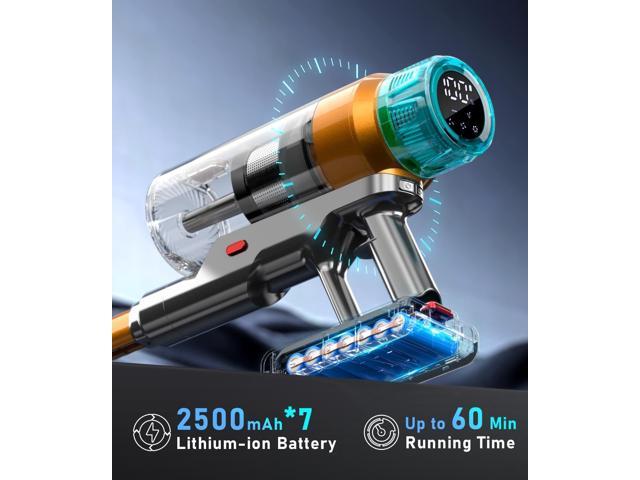Cordless Vacuum Cleaner for Home 600W 55Kpa Upgraded Powerful Stick Vacuum Up to 60Mins, Anti-Tangle & Wall Mount Charging, 8 in 1 Lightweight...