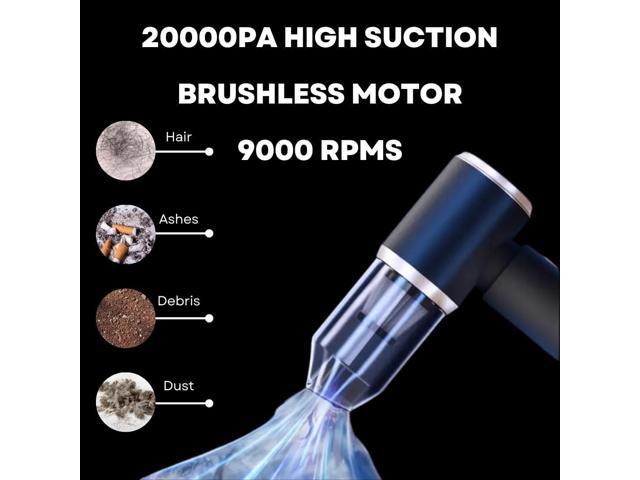 Car Vacuum Handheld 20000 PA 4in1 Cordless Rechargeable Multi-Functional Compact Powerful Suction Brushless Motor Compressed Air Duster Washable...