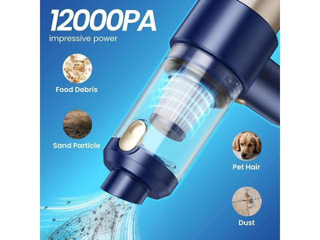 Cordless Handheld Vacuum with 12000Pa High Power Suction, 3-in-1 Air Duster & Air Blower & Pump Hand Held Vacuum, Mini Car Vacuum Cleaner for...