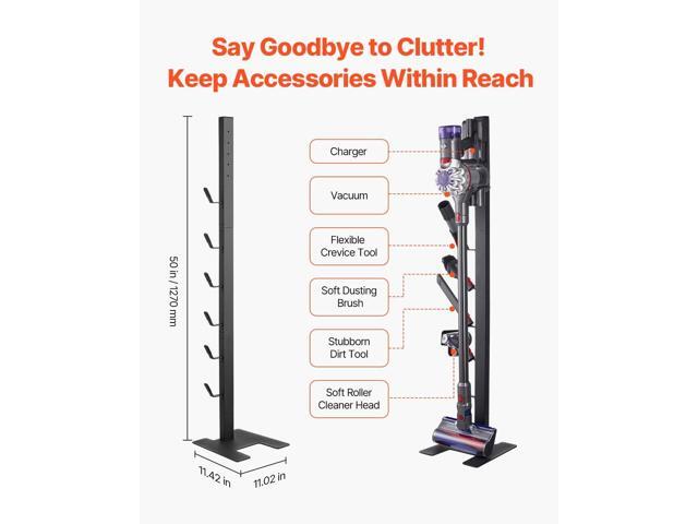 VEVOR Vacuum Stand, Compatible with V6 V7 V8 V10 V11 V15, Stable Vacuum Stand Holder with 6 Hooks for DC30 DC31 DC34 DC35 DC58 DC59 DC62 D74...