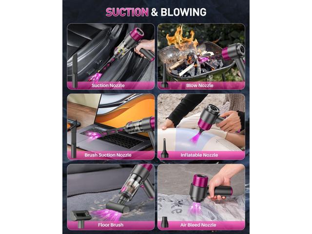 EYYA Handheld Car Vacuum Cleaner Cordless, 15000PA High Power Car Vacuum Cleaner & Air Duster, 4-in-1 Portable Mini Car Vacuum Cleaner with LED...