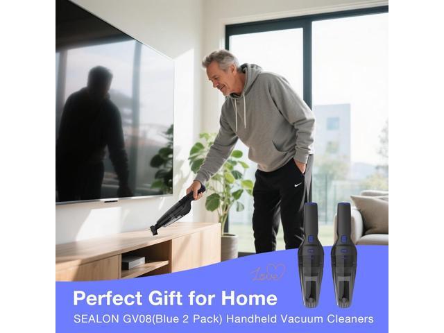 SEALON GV08 Handheld Rechargeable Car Vacuum Cleaner, 10KPa Vacuum Cleaner and Air Duster, High Power Hand Held Vacuum with LED Light and...