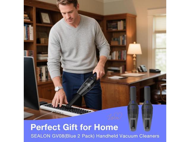 SEALON GV08 Handheld Rechargeable Car Vacuum Cleaner, 10KPa Vacuum Cleaner and Air Duster, High Power Hand Held Vacuum with LED Light and...
