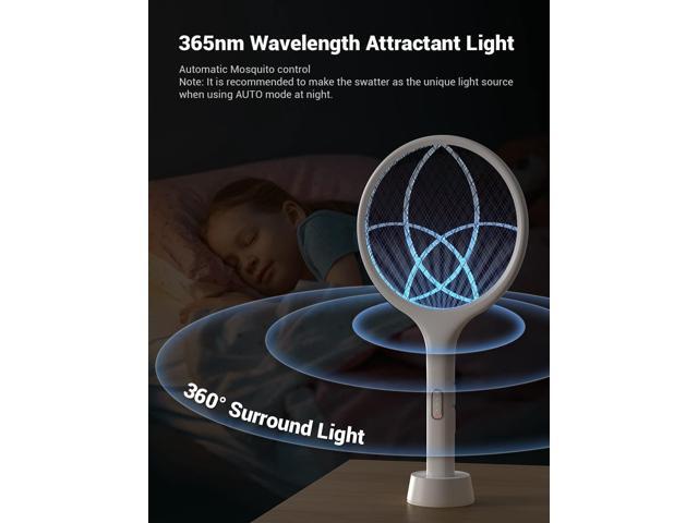 YISSVIC Electric Fly Swatter 4000V Bug Zapper Racket Dual Modes Mosquito Killer with Purple Mosquito Light Rechargeable for Indoor Home Office...