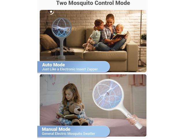 YISSVIC Electric Fly Swatter 4000V Bug Zapper Racket Dual Modes Mosquito Killer with Purple Mosquito Light Rechargeable for Indoor Home Office...