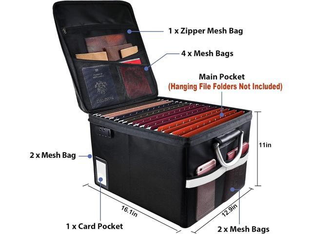 Fireproof Document File Organizer Box, Fireproof Safe Box with Lock, Portable Office Storage Cabinet for Hanging Letter/Legal Folder 16.1 x 12.9 x...