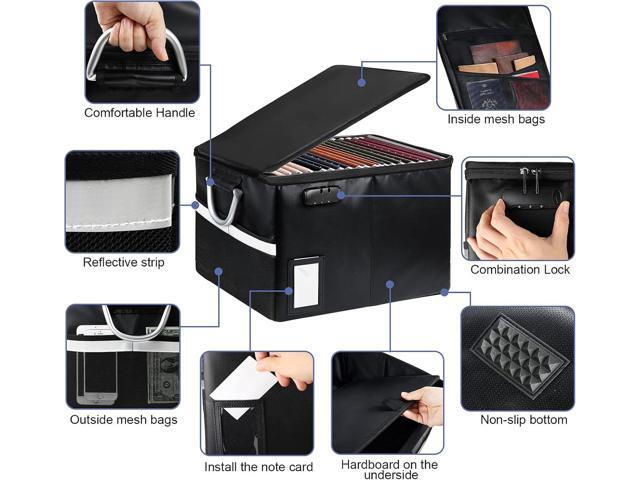 Fireproof Document File Organizer Box, Fireproof Safe Box with Lock, Portable Office Storage Cabinet for Hanging Letter/Legal Folder 16.1 x 12.9 x...