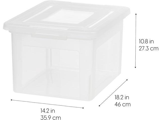 IRIS USA File Box, Plastic File Organizer with Lids for Letter/Legal File, Portable Document Box For Moving, Storage Bin with Durable and Secure...