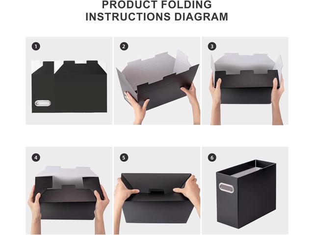 Oterri File Organizer, 2 Packs Small Storage Box, Cardboard File Folder Organizer, Collapsible File Box for Hanging File Folders Letter Size,...