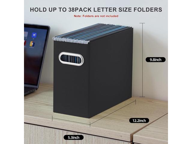 Oterri File Organizer, 2 Packs Small Storage Box, Cardboard File Folder Organizer, Collapsible File Box for Hanging File Folders Letter Size,...