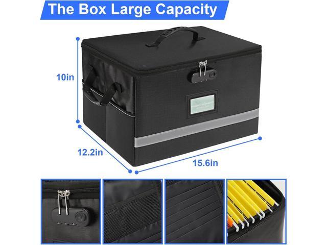 File Organizer, Fireproof File Box with Lids, Important Document Organizer Box with Lock, Portable File Folder Organizer with Handle