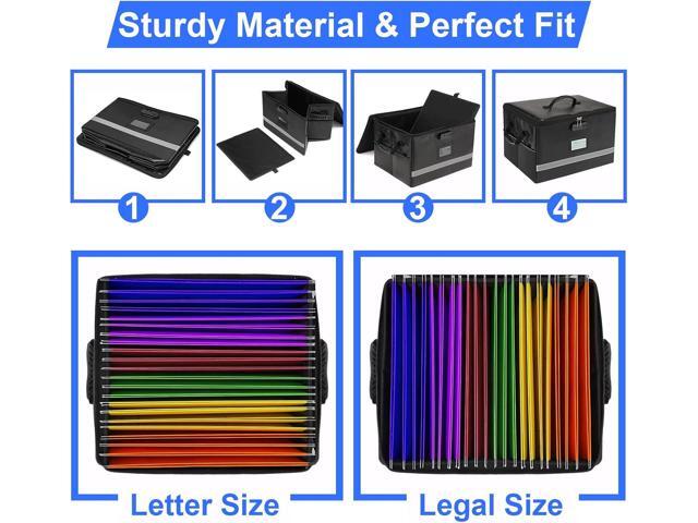 File Organizer, Fireproof File Box with Lids, Important Document Organizer Box with Lock, Portable File Folder Organizer with Handle